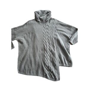 Simplyvera Vera Wang Women's Gray Asymmetrical Sweater Cable Knit XL